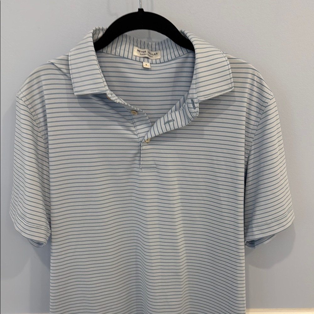 Peter Millar Blue Striped Polo Shirt